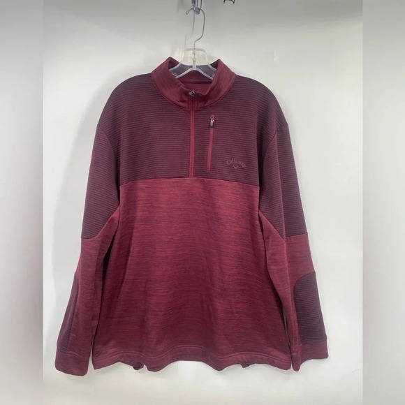 Callaway Mens Half Zip Long Sleeve Red/burgundy Pullover Size XL - Picture 7 of 7
